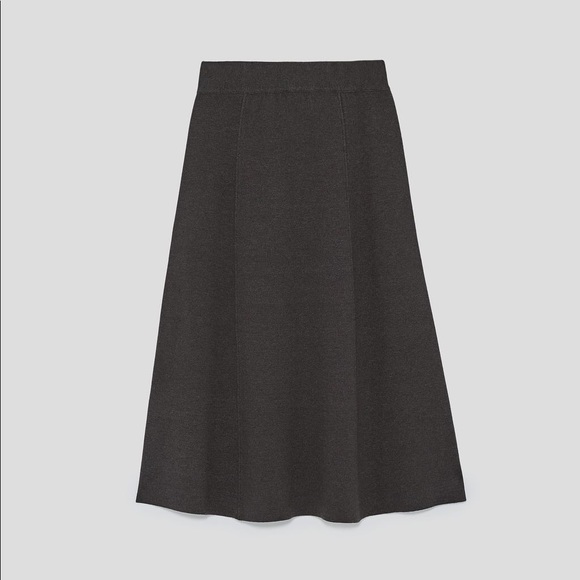 Zara Dresses & Skirts - Gray Knit A-Line Zara Skirt